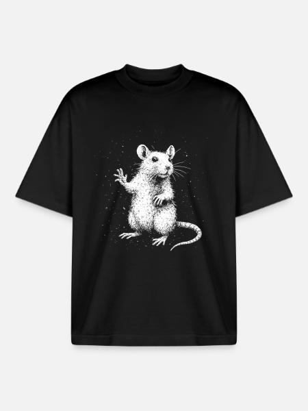 Rat coquin avec du style - T-shirt unisexe boxy épais biologique Stanley/Stella - noir