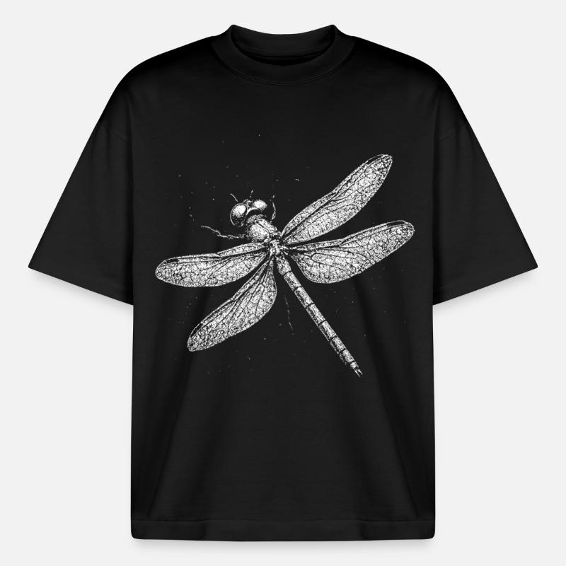 Libelle - Boxy Heavyweight Unisex Organic T-Shirt von Stanley/Stella - Schwarz