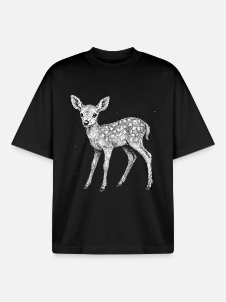 Faon - T-shirt unisexe boxy épais biologique Stanley/Stella - noir