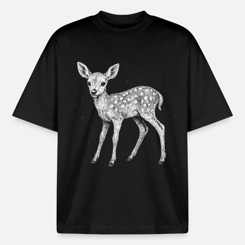 Rehkitz - Boxy Heavyweight Unisex Organic T-Shirt von Stanley/Stella - Schwarz