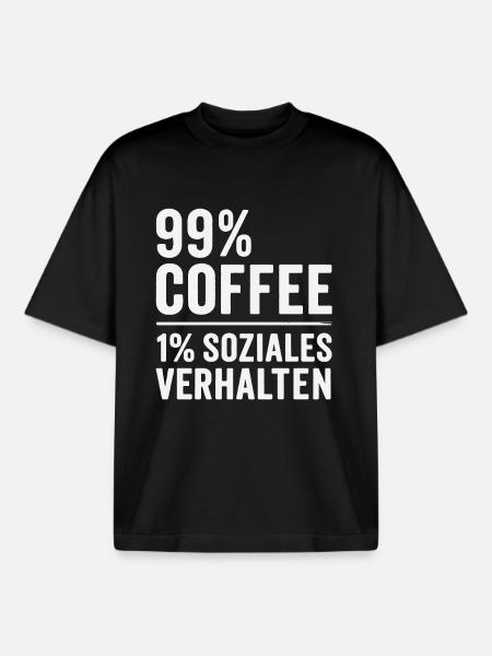 99% Coffee - Boxy Heavyweight Unisex Organic T-Shirt by Stanley/Stella - black