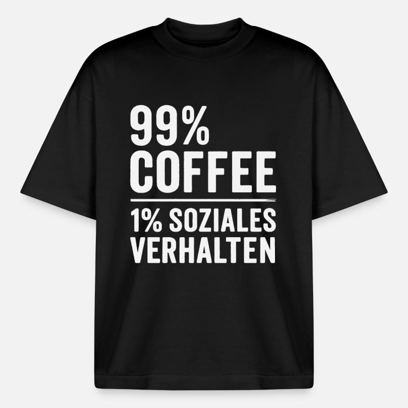 99 % Kaffee - Boxy Heavyweight Unisex Organic T-Shirt von Stanley/Stella - Schwarz