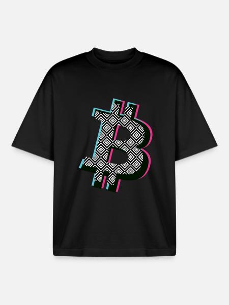 Bitcoin B Popart - Boxy Heavyweight Unisex Organic T-Shirt von Stanley/Stella - Schwarz