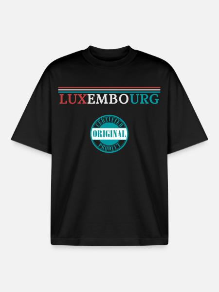 Flag of Luxembourg, Luxembourg pride - Boxy Heavyweight Unisex Organic T-Shirt by Stanley/Stella - black