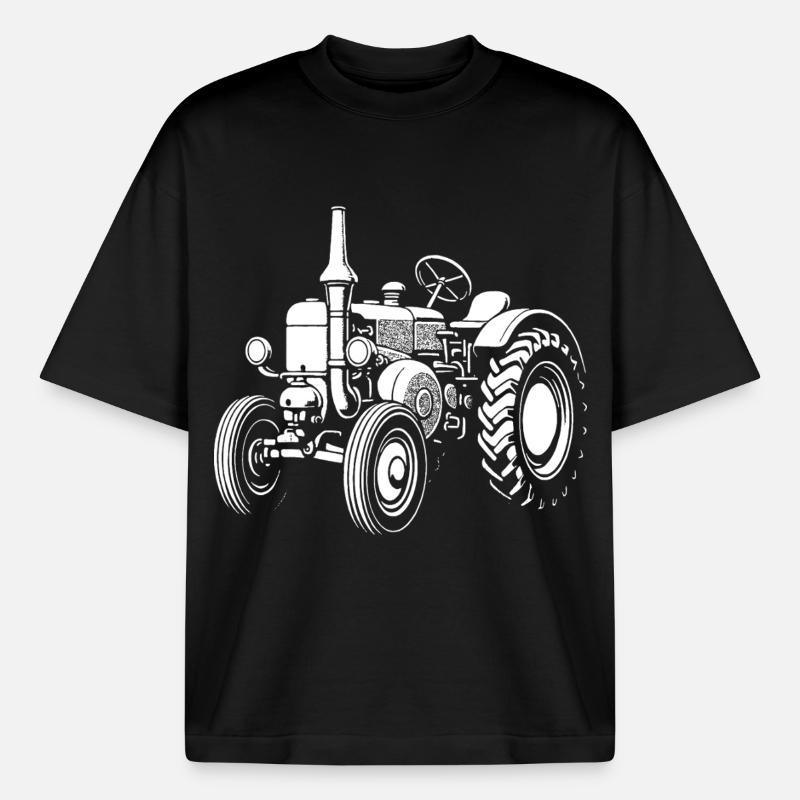 Nostalgischer Ackerheld - Boxy Heavyweight Unisex Organic T-Shirt von Stanley/Stella - Schwarz