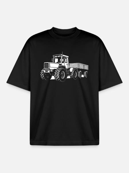 Heavy load on six wheels - Boxy Heavyweight Unisex Organic T-Shirt by Stanley/Stella - black