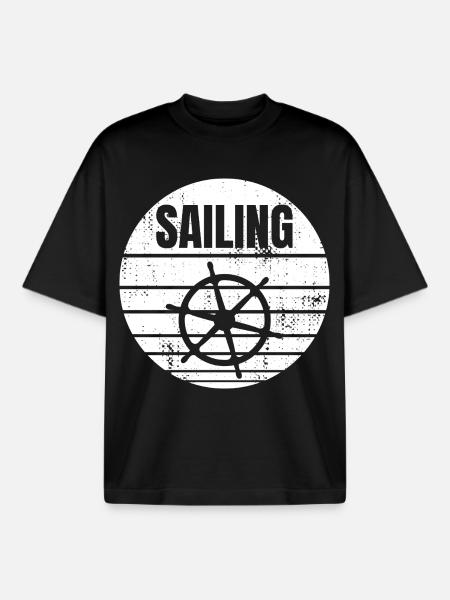 Steering wheel for sailors - Boxy Heavyweight Unisex Organic T-Shirt by Stanley/Stella - black