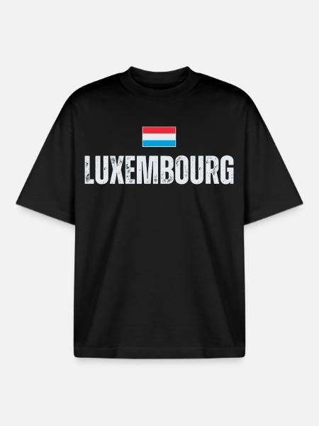Flag of Luxembourg, Luxembourg pride - Boxy Heavyweight Unisex Organic T-Shirt by Stanley/Stella - black