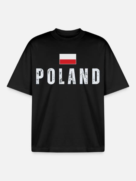Polish pride, Polish flag - Boxy Heavyweight Unisex Organic T-Shirt by Stanley/Stella - black