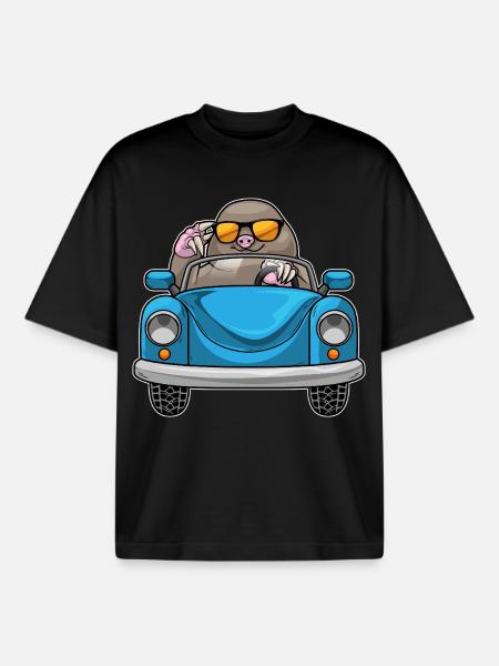Mole Car - Boxy Heavyweight Unisex Organic T-Shirt by Stanley/Stella - black