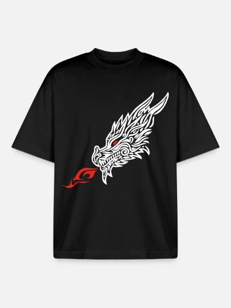 Dragon's Breath - Boxy Heavyweight Unisex Organic T-Shirt by Stanley/Stella - black