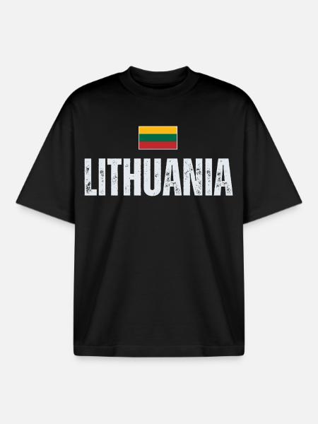 Lithuanian pride, flag of Lithuania - Boxy Heavyweight Unisex Organic T-Shirt by Stanley/Stella - black