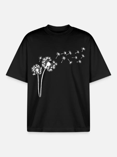 Weißer Löwenzahn im Wind - Boxy Heavyweight Unisex Organic T-Shirt von Stanley/Stella - Schwarz