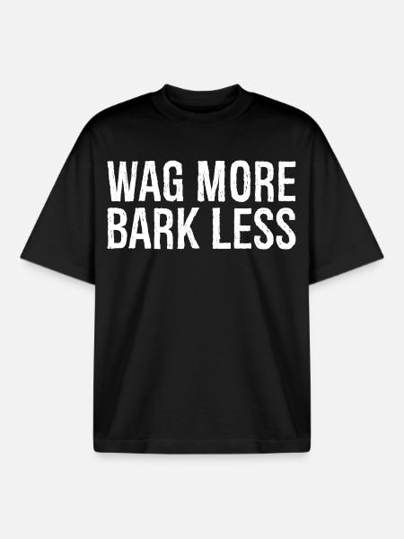 wag more bark less - Boxy Heavyweight Unisex Organic T-Shirt by Stanley/Stella - black
