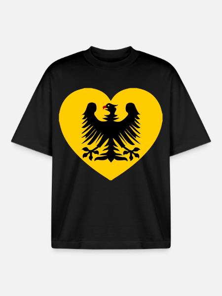 Heraldisches Adler-Emblem im Herzen - Boxy Heavyweight Unisex Organic T-Shirt von Stanley/Stella - Schwarz