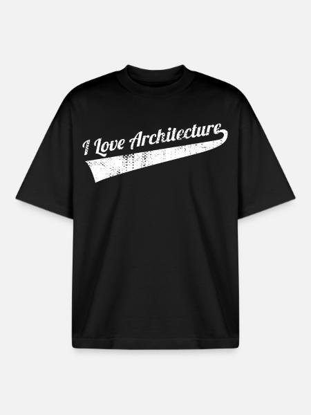 Architecture Love - Boxy Heavyweight Unisex Organic T-Shirt by Stanley/Stella - black