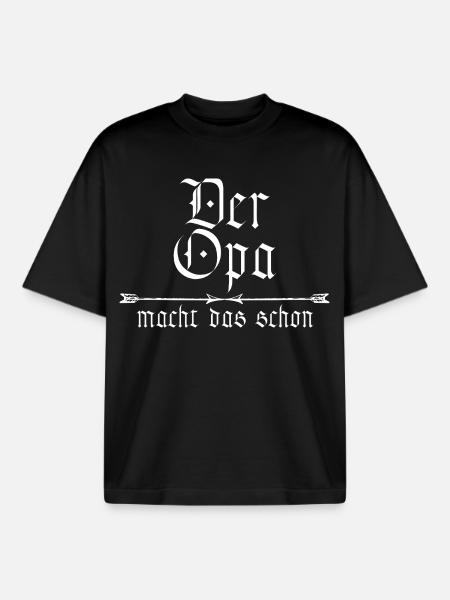 grandpa is already doing it - Boxy Heavyweight Unisex Organic T-Shirt by Stanley/Stella - black