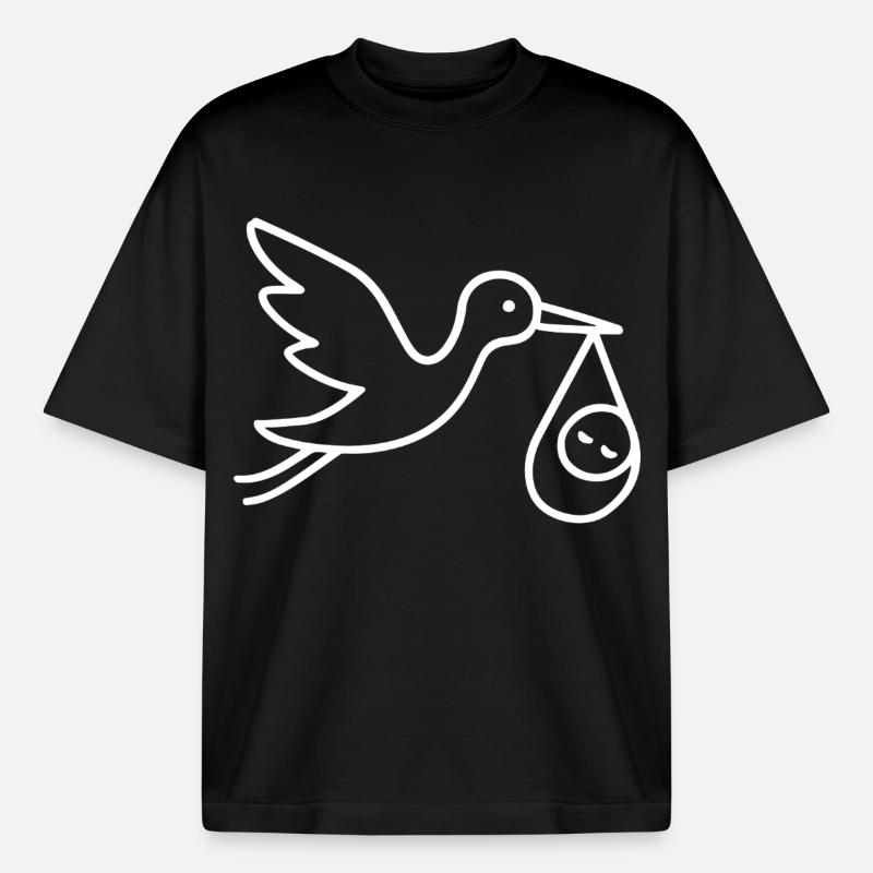 Arrivée minimale de bébé - T-shirt unisexe boxy épais biologique Stanley/Stella - noir
