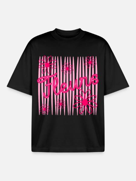 Fleurs - T-shirt unisexe boxy épais biologique Stanley/Stella - noir