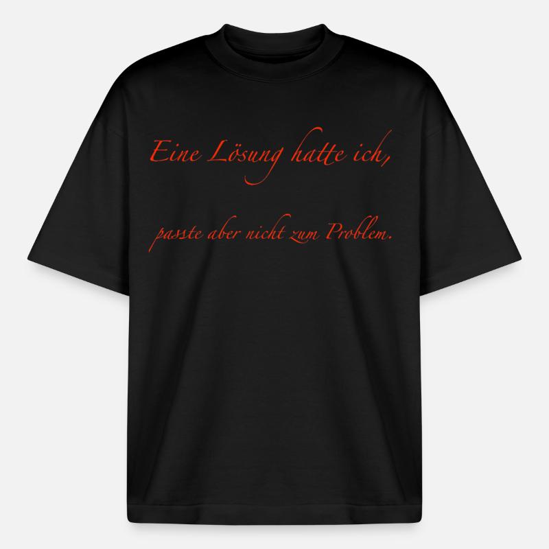 J’avais une solution - T-shirt unisexe boxy épais biologique Stanley/Stella - noir