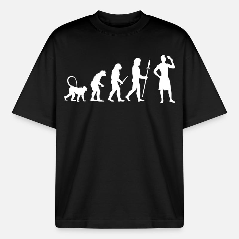 Eiscreme Evolution - Boxy Heavyweight Unisex Organic T-Shirt von Stanley/Stella - Schwarz