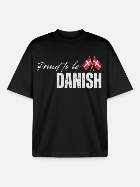 Proud Dane, I love Denmark - Boxy Heavyweight Unisex Organic T-Shirt by Stanley/Stella - black