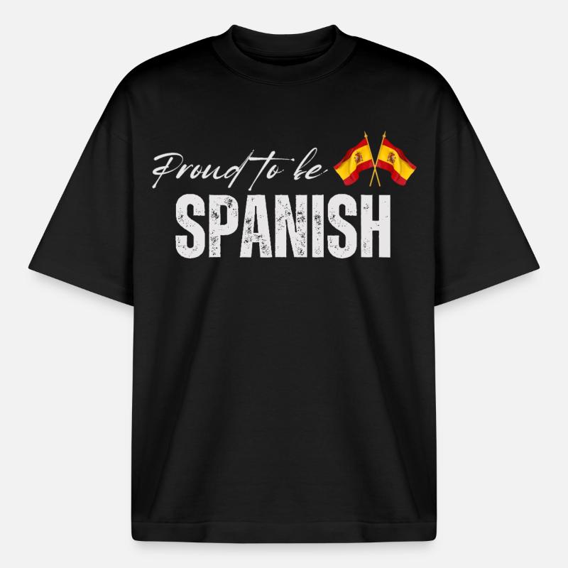 Stolzer Spanier, ich liebe Spanien - Boxy Heavyweight Unisex Organic T-Shirt von Stanley/Stella - Schwarz