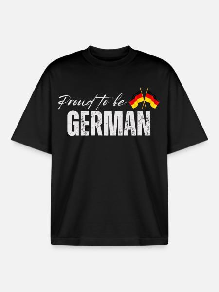 Proud German, I love Germany - Boxy Heavyweight Unisex Organic T-Shirt by Stanley/Stella - black