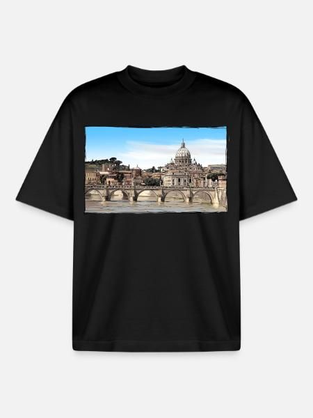 Rome - Boxy Heavyweight Unisex Organic T-Shirt by Stanley/Stella - black