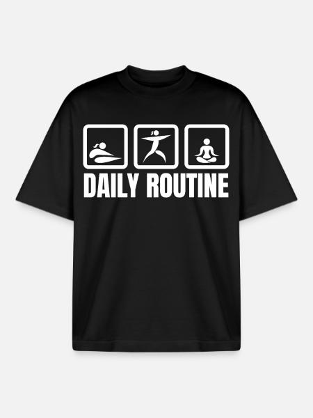Yoga Lovers Daily Routine - Boxy Heavyweight Unisex Organic T-Shirt by Stanley/Stella - black