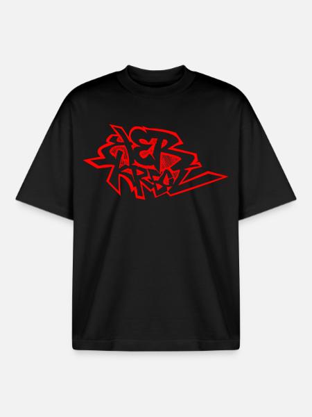 Graffiti 974 Ker Kreol - Red - Boxy Heavyweight Unisex Organic T-Shirt by Stanley/Stella - black