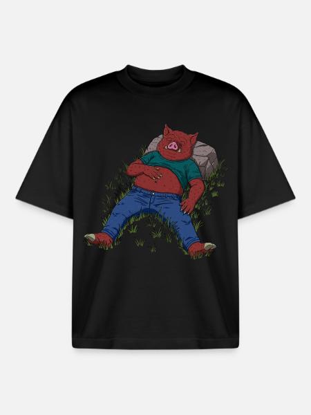 Schläfrig - Boxy Heavyweight Unisex Organic T-Shirt von Stanley/Stella - Schwarz