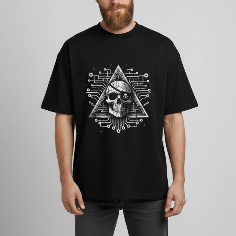 Conception numérique de triangle de crâne T-shirt unisexe boxy épais biologique Stanley/Stella