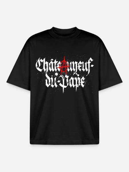 Chateauneuf-du-pape_anarchie - Boxy Heavyweight Unisex Organic T-Shirt by Stanley/Stella - black