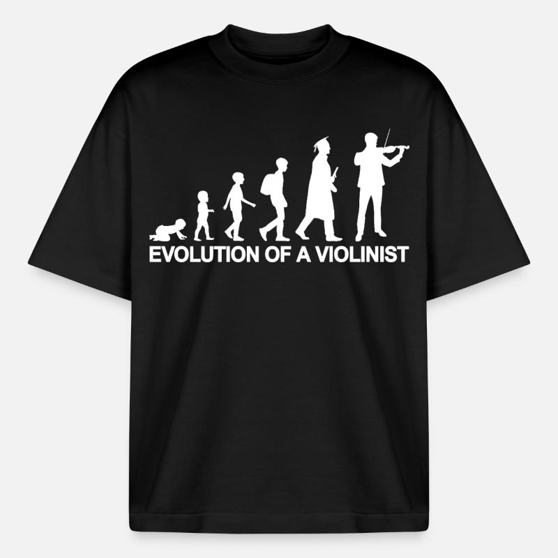 Development of a violinist - Boxy Heavyweight Unisex Organic T-Shirt by Stanley/Stella - black