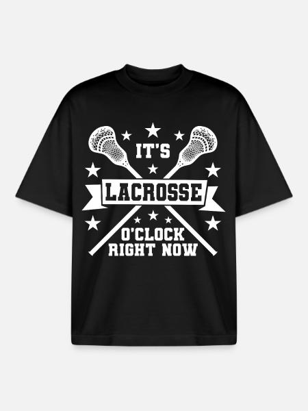 It's lacrosse time - Boxy Heavyweight Unisex Organic T-Shirt by Stanley/Stella - black