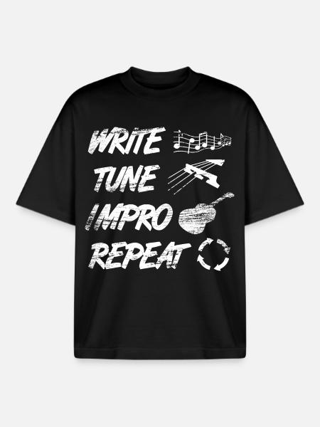 Writing, making music, improvising - Boxy Heavyweight Unisex Organic T-Shirt by Stanley/Stella - black
