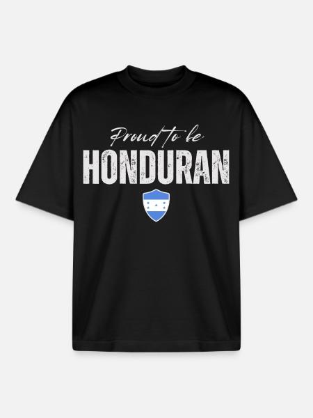Proud Honduran, Made in Honduras - Boxy Heavyweight Unisex Organic T-Shirt by Stanley/Stella - black
