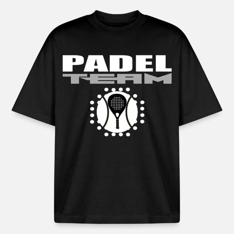 Padelschläger-Design mit modernem Stil - Boxy Heavyweight Unisex Organic T-Shirt von Stanley/Stella - Schwarz