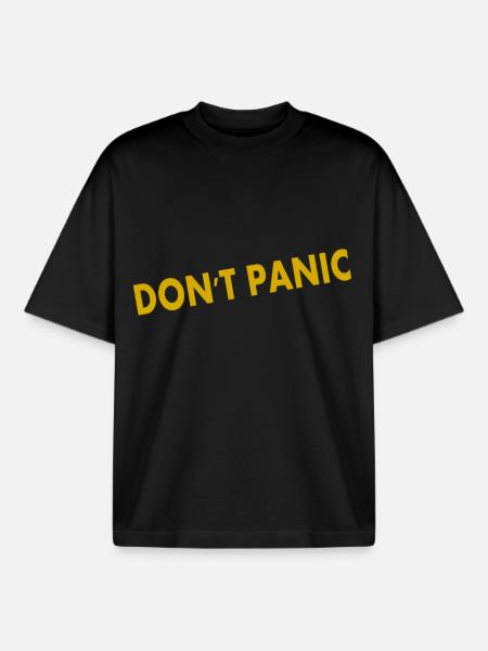 Don't Panic - Boxy Heavyweight Unisex Organic T-Shirt by Stanley/Stella - black