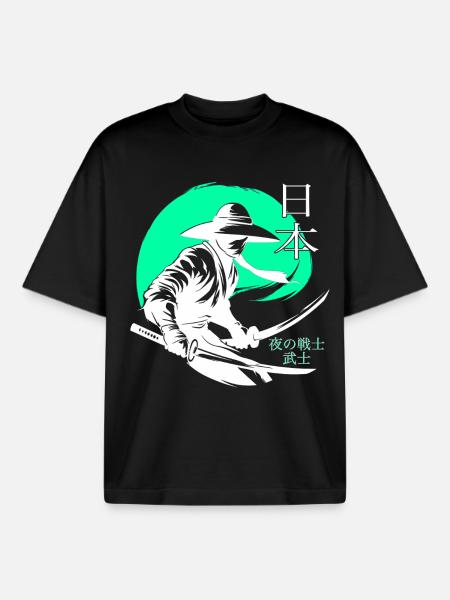 Samurai WarriorJapan Tokyo - Boxy Heavyweight Unisex Organic T-Shirt by Stanley/Stella - black