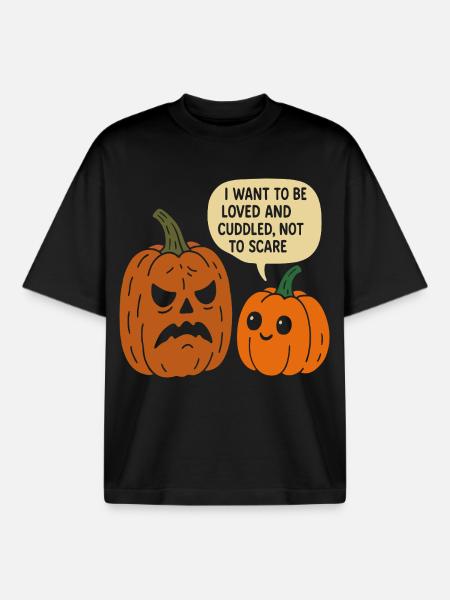 Nuttet Halloween Græskar Duo - Stanley/Stella unisex boxy heavyweight T-shirt økologisk - sort