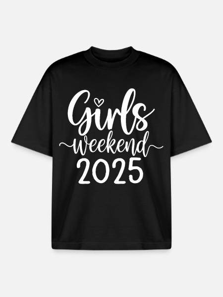 Girls Weekend 2025 Lettering - Boxy Heavyweight Unisex Organic T-Shirt by Stanley/Stella - black