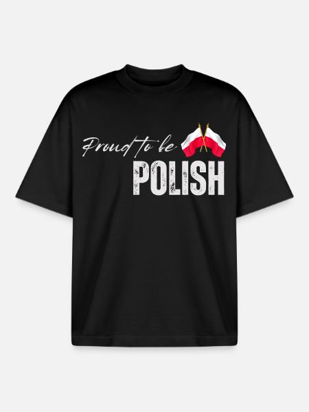 Polish pride, I love Poland - Boxy Heavyweight Unisex Organic T-Shirt by Stanley/Stella - black