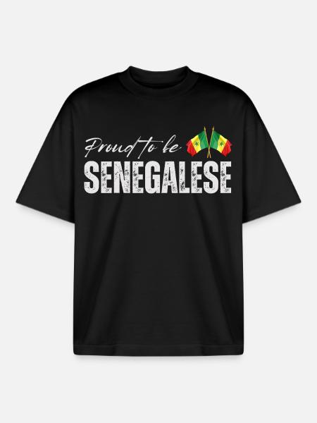 Senegalese pride, made in Senegal - Boxy Heavyweight Unisex Organic T-Shirt by Stanley/Stella - black