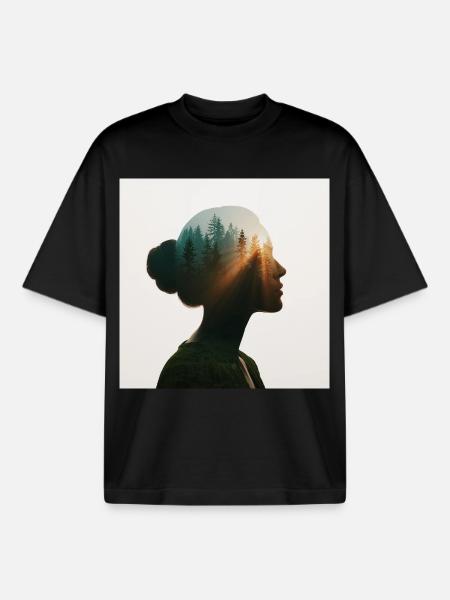 Âme de la forêt - T-shirt unisexe boxy épais biologique Stanley/Stella - noir