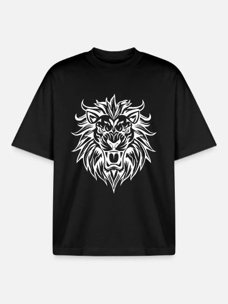 Leo Tribal - T-shirt unisexe boxy épais biologique Stanley/Stella - noir