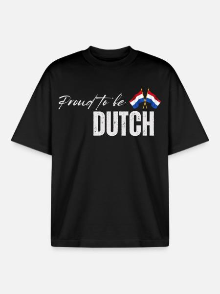 I love the Netherlands, Dutch pride - Boxy Heavyweight Unisex Organic T-Shirt by Stanley/Stella - black