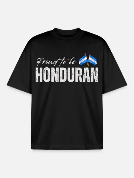 Honduran pride, I love Honduras - Boxy Heavyweight Unisex Organic T-Shirt by Stanley/Stella - black