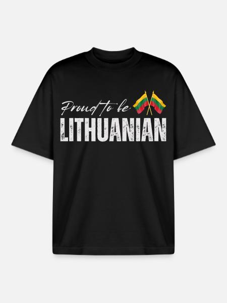 Lithuanian pride, Lithuanian patriot - Boxy Heavyweight Unisex Organic T-Shirt by Stanley/Stella - black